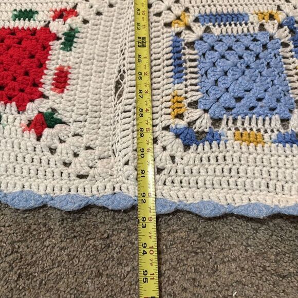 Crochet Blanket 92" X 48" Large Soft Comfy Handmade Crafted Beautiful Colors - Picture 5 of 6